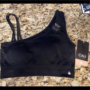 Cali Sport Black Asymmetrical Sports Bra